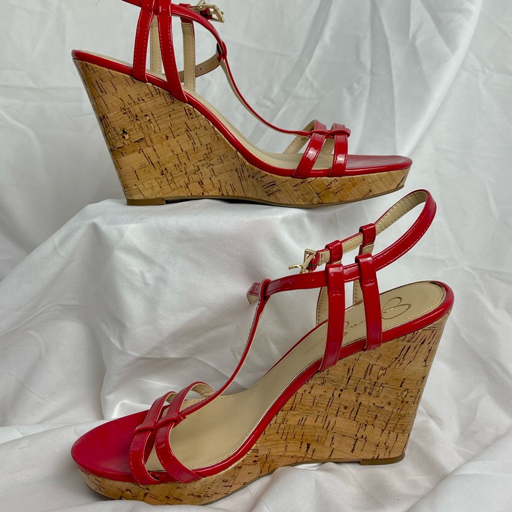 Jessica Simpson Red Wedge Shoes